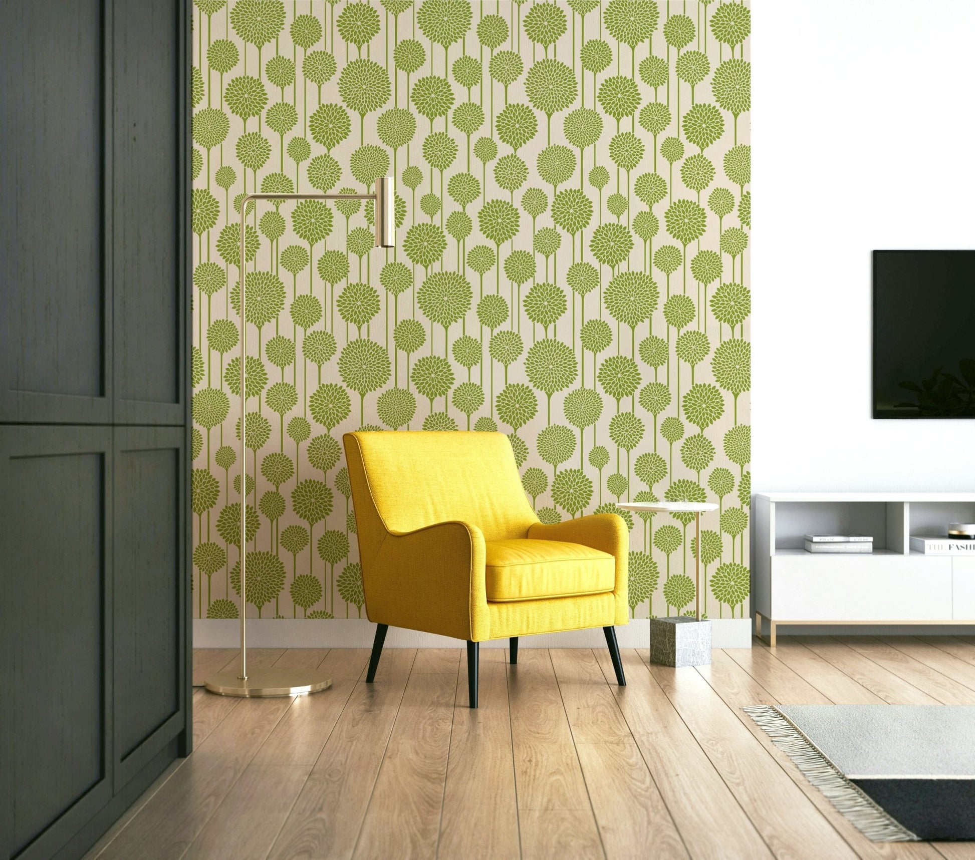 Soft and calming tones on wallpaper.

