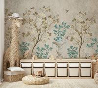 The colors are gentle and soft, with a pastel, light, and neutral palette.

