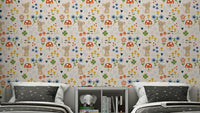 Mouse and flower wall mural for kids


