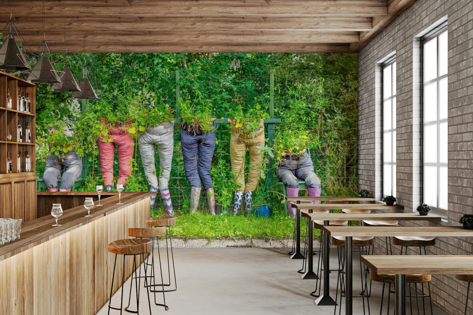 Fresh garden pants mural bringing nature indoors

