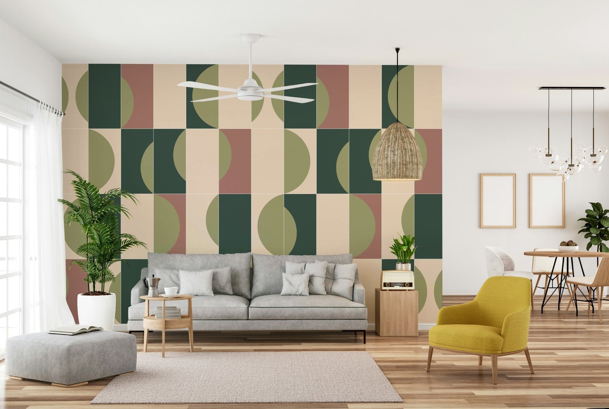 Square and semi-circular motifs

