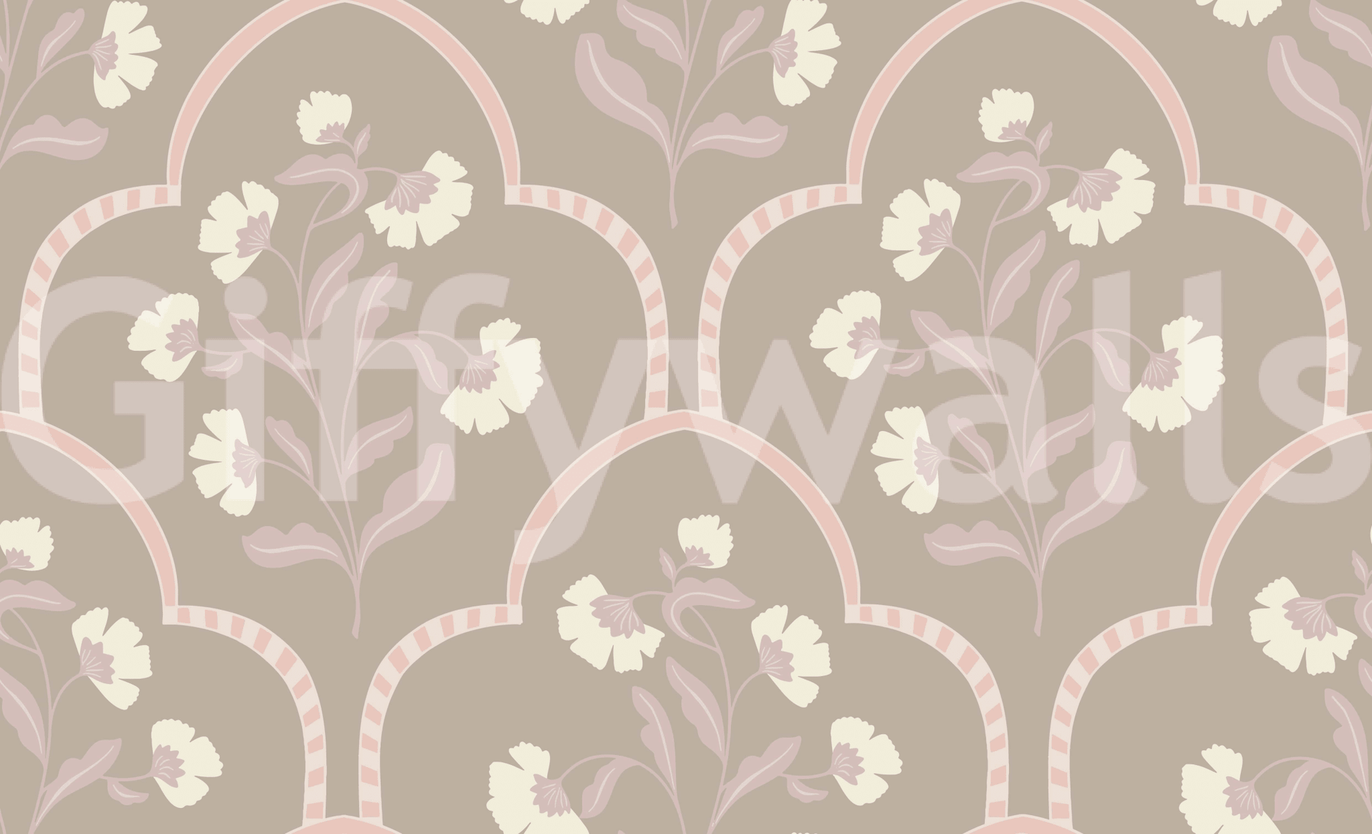 Quiet rhythmic aesthetic of Garden Trellis mural art.