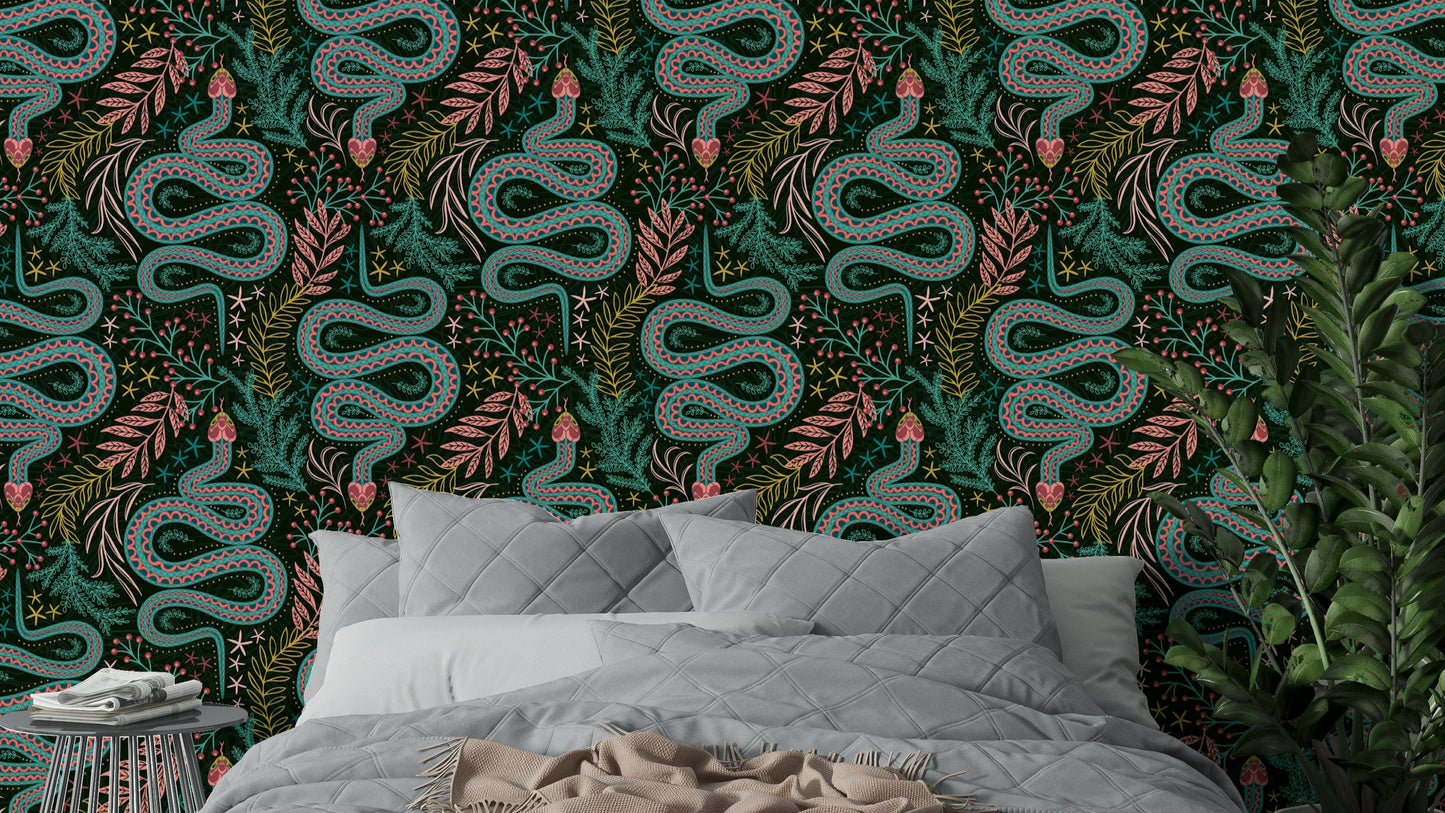 Thamnophis Sirtalis Infernalis snake pattern wallpaper

