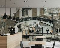 The Mailbox building backdrop behind Gas Street Basin wall mural.