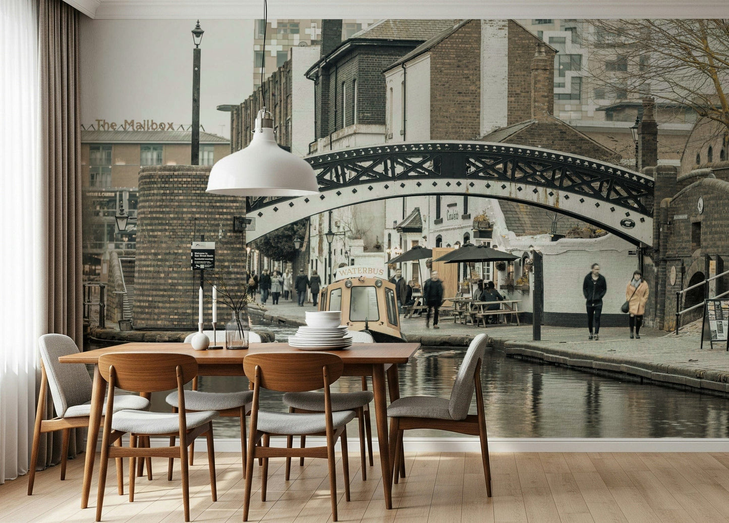 Heritage masonry and bridge detail Gas Street Basin wallpaper for walls.