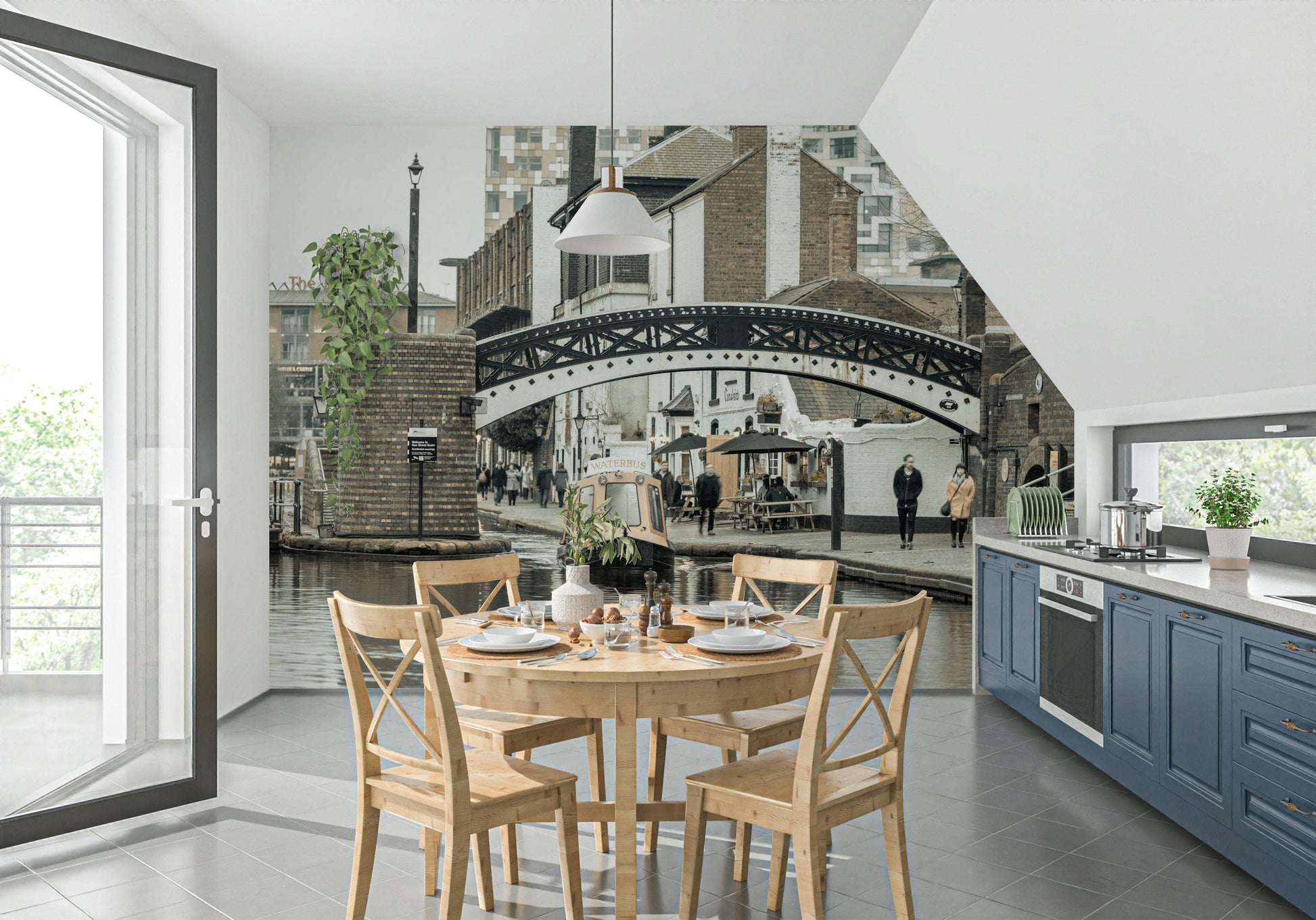 Gas Street Basin brickwork and architecture peel and stick wallpaper.