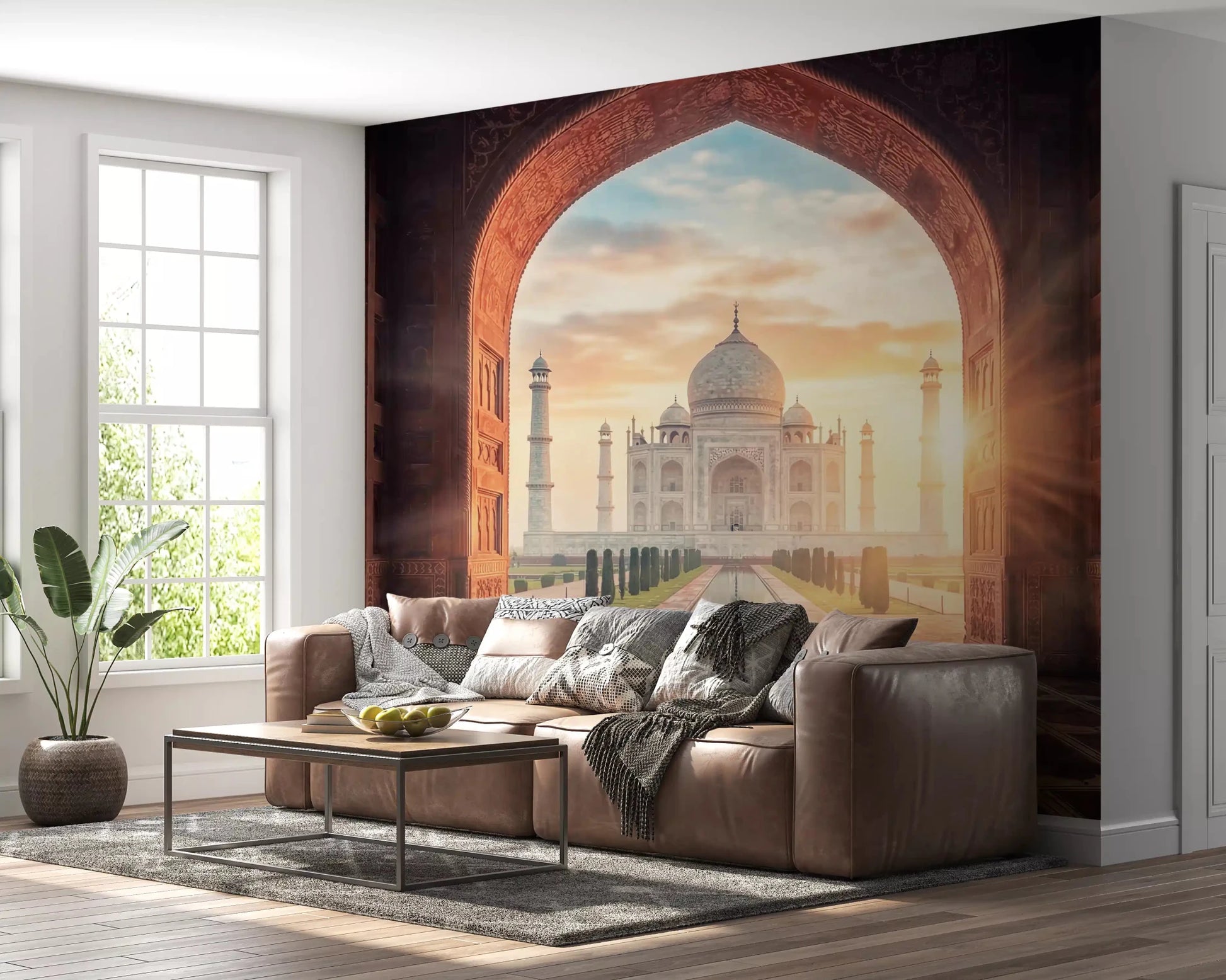 Taj Mahal golden hour Gateway to Grandeur palace wall mural