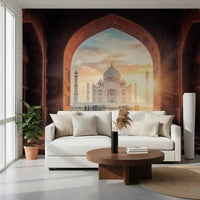 Hallway Gateway to Grandeur Taj Mahal sunset wall mural