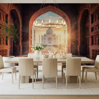 Dining room Taj Mahal golden hour Gateway to Grandeur mural
