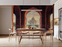 Taj Mahal architecture gateway wall mural with Mughal arch perspective
