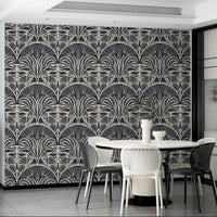 Midnight charcoal wallpaper with Gatsby elegance

