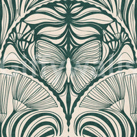 Glamorous vintage wallpaper in jewel-toned green

