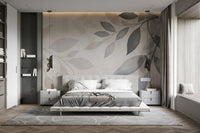 Light foliage mural wallpaper for bedrooms

