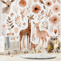 Gentle Wild Haven mural creating a calm, nature-filled atmosphere.

