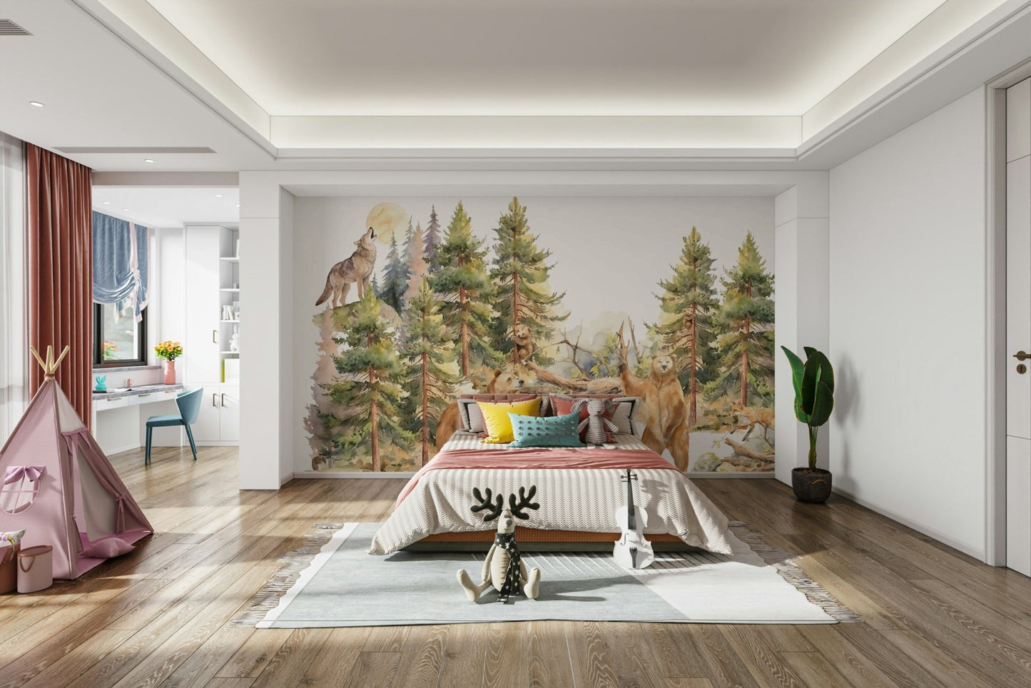 Full view of the mural on a wall.

