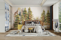 Gentle Woodland wallpaper for a bedroom.

