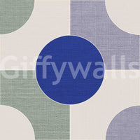 Repeating curved design wallpaper in muted tones

