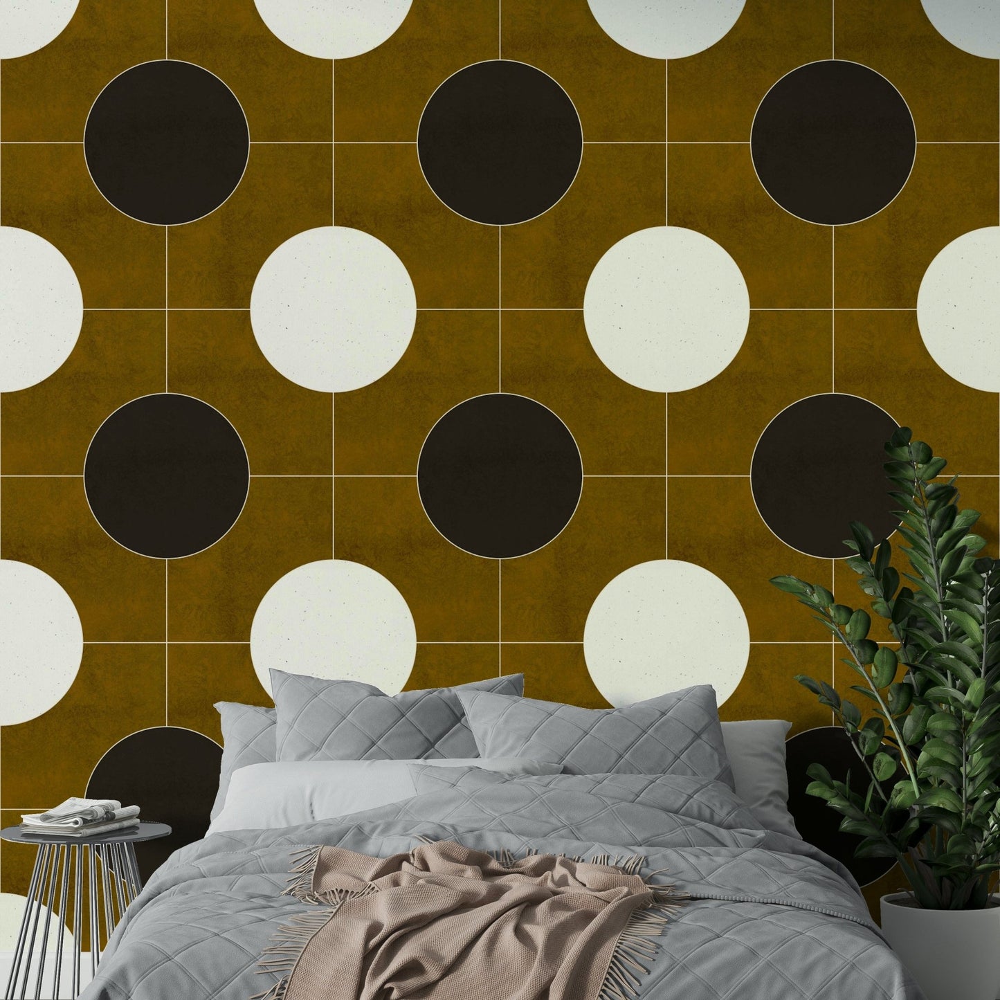 Repeating abstract pattern wallpaper with symmetry

