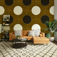 Soft geometric wall design for calm interiors

