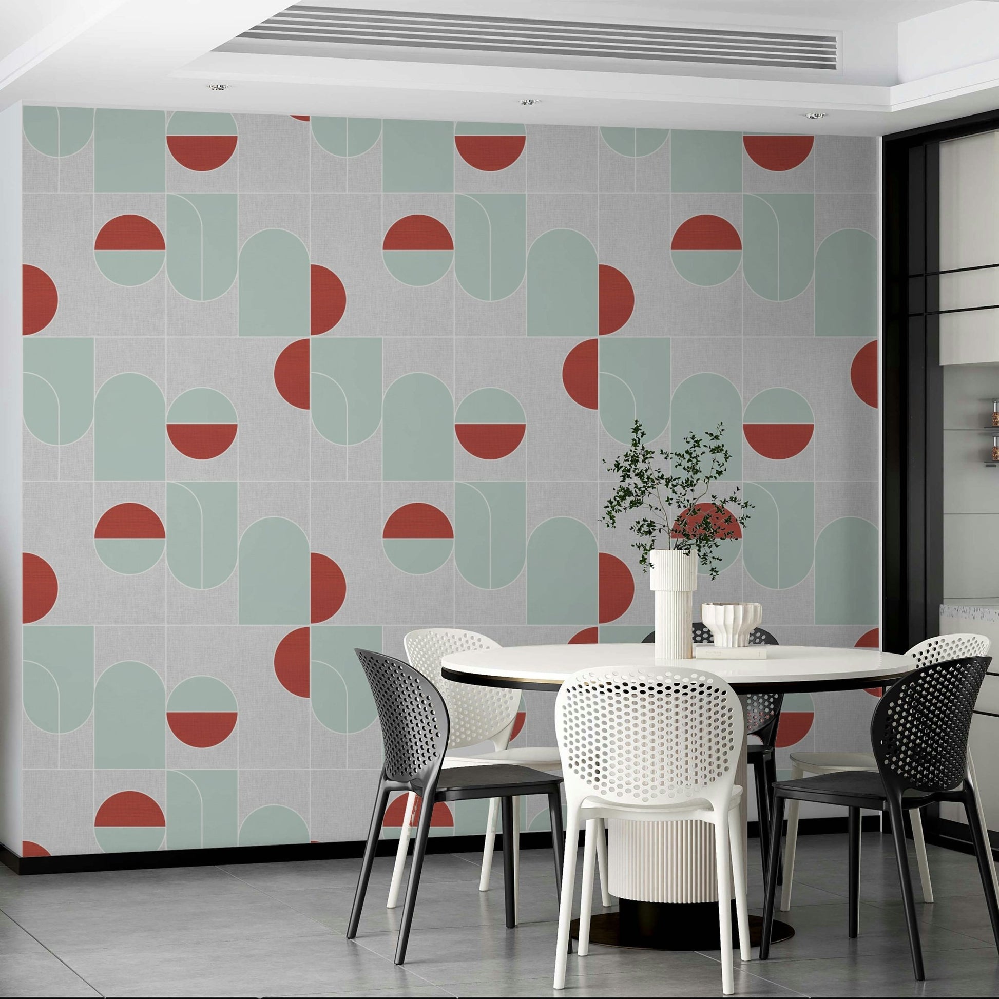 Muted-tone geometric pattern for sleek interiors


