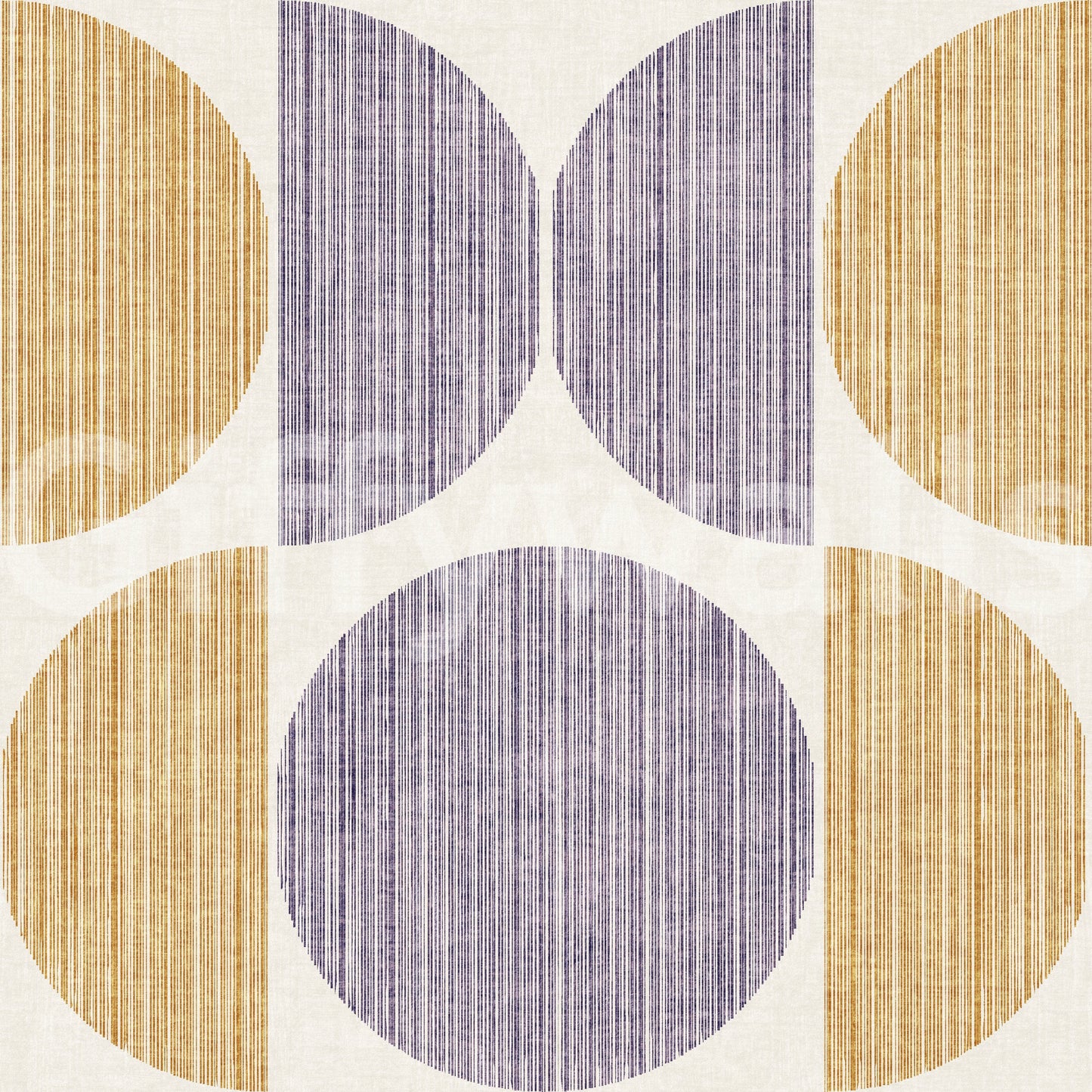 A high-quality yellow purple circle wall mural for walls.

