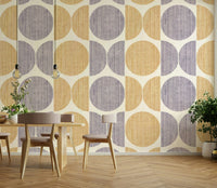 An artistic minimalist shape mural for home decor.

