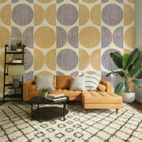 A beautiful modern geometric wall mural for a living room.

