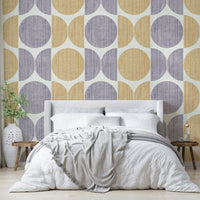 A graceful subtle circle wall mural in contrasting tones.

