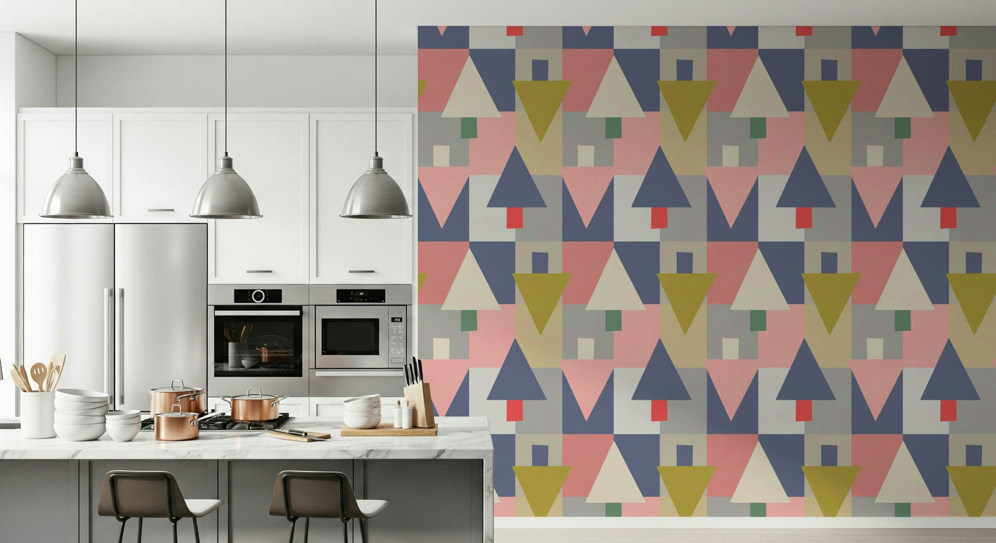 Geometric Forest Harmony Wallpaper⁠