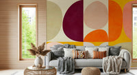 A beautiful modern art wall mural of delicate lines.