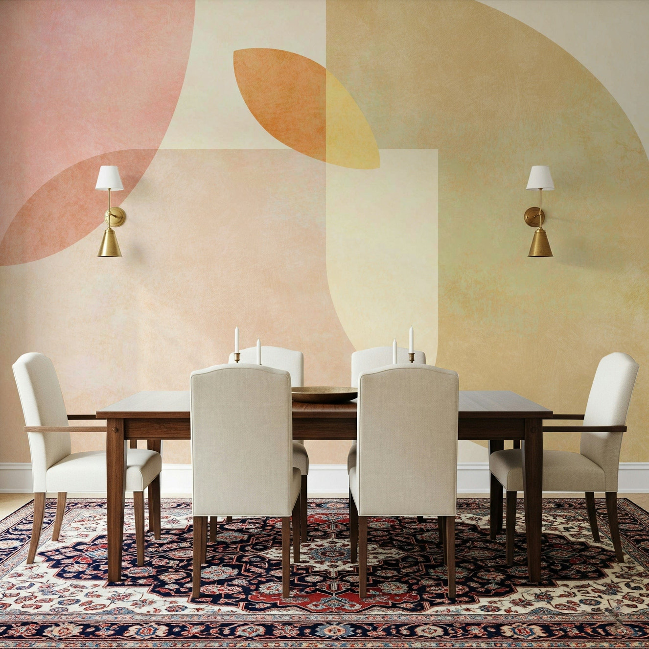 A contemplative modern design wallpaper mural for a feature wall.

