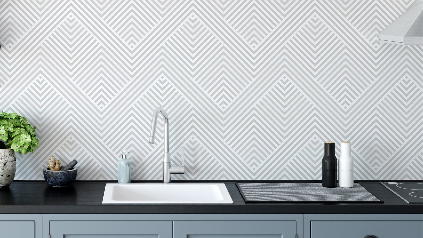 Geometric light gray lines wallpaper design

