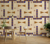 Striking geometric wall mural

