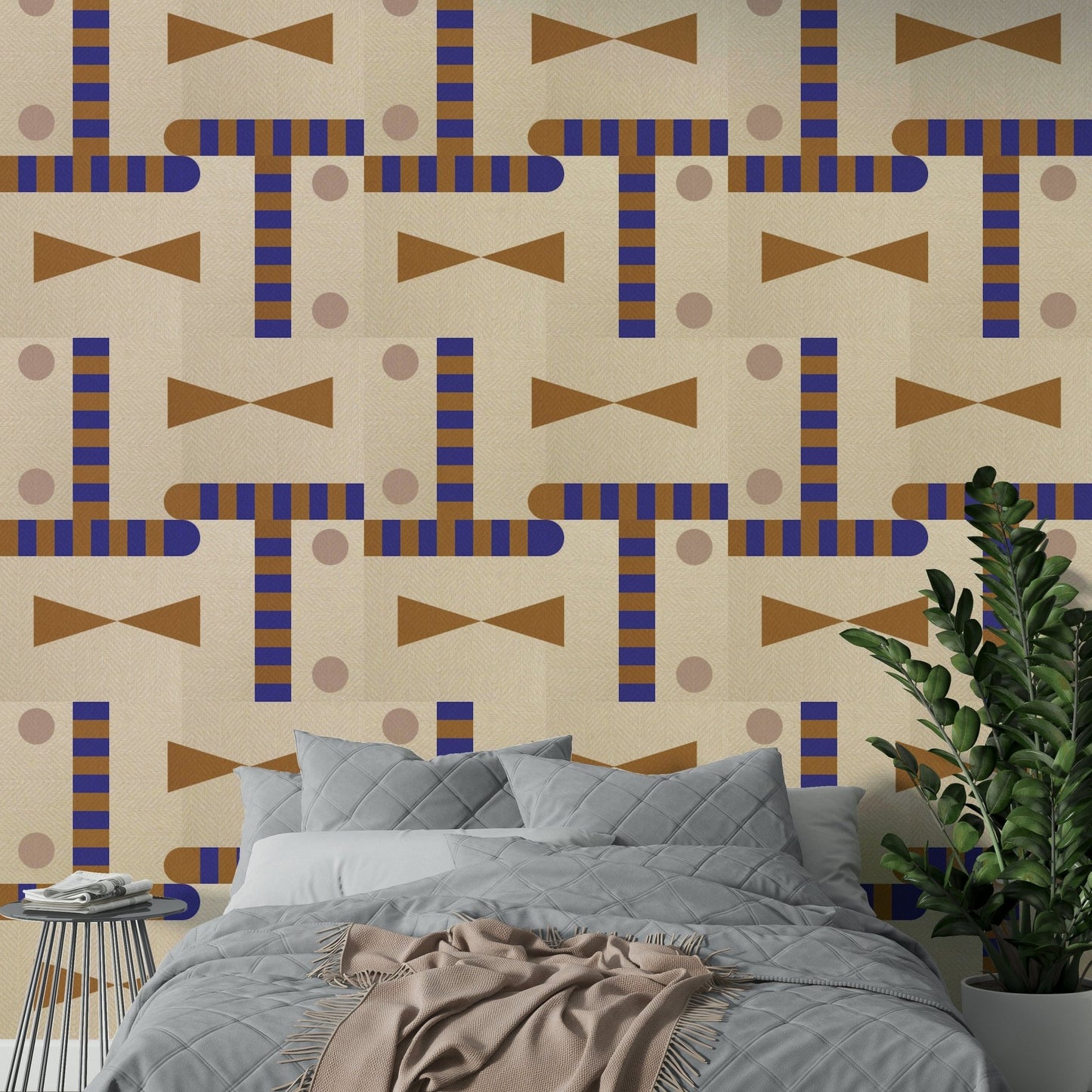 Easy-to-apply geometric wallpaper

