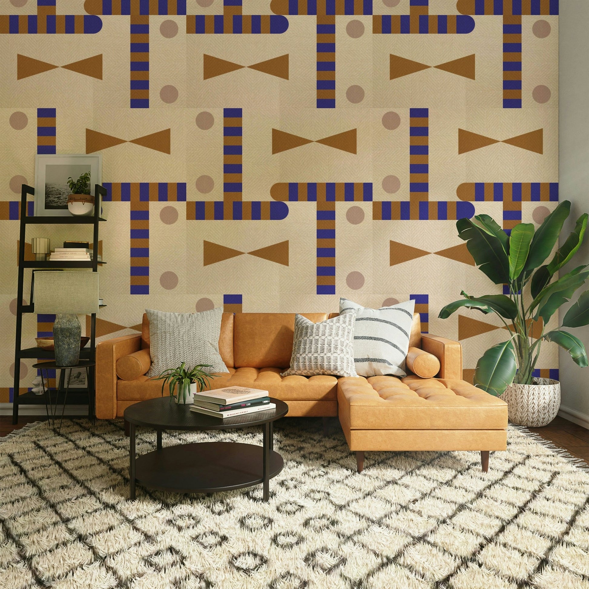 Modern maze pattern wallpaper

