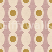 Mod-inspired linked pattern mural bringing a chic, structured look to interiors.