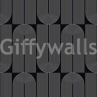 A seamless pattern of flowing lines on a wall

