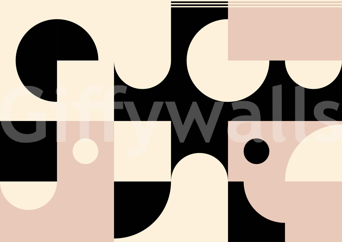 Pink Black - Bold Geometric Interplay Wall Mural