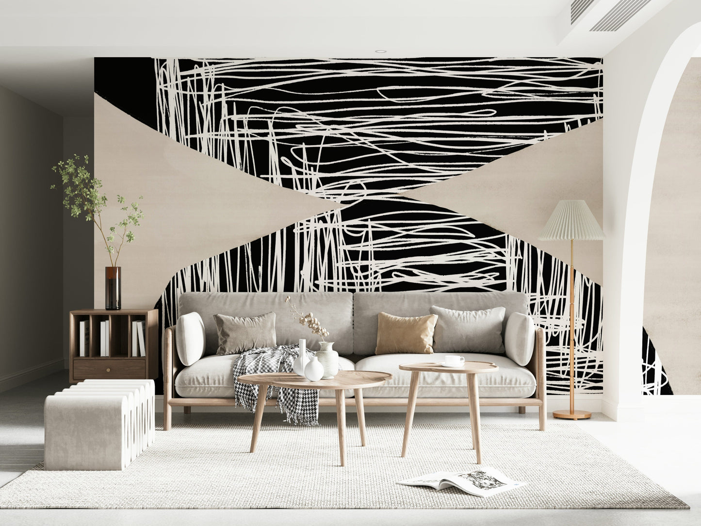 A serene chaotic pattern wall mural for vibrant decor.