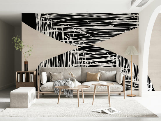 A serene chaotic pattern wall mural for vibrant decor.