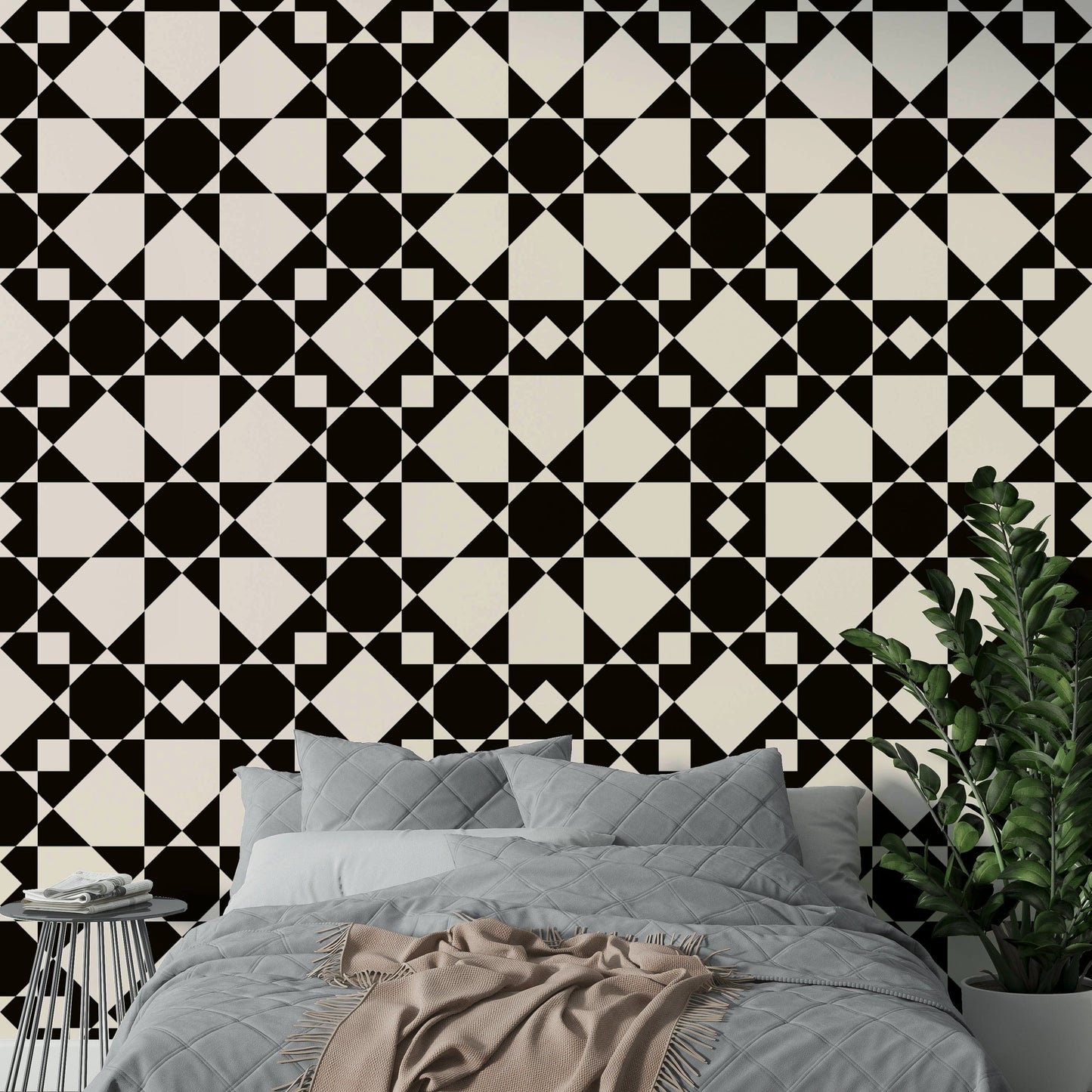 High-quality image of the geometric star wallpaper

