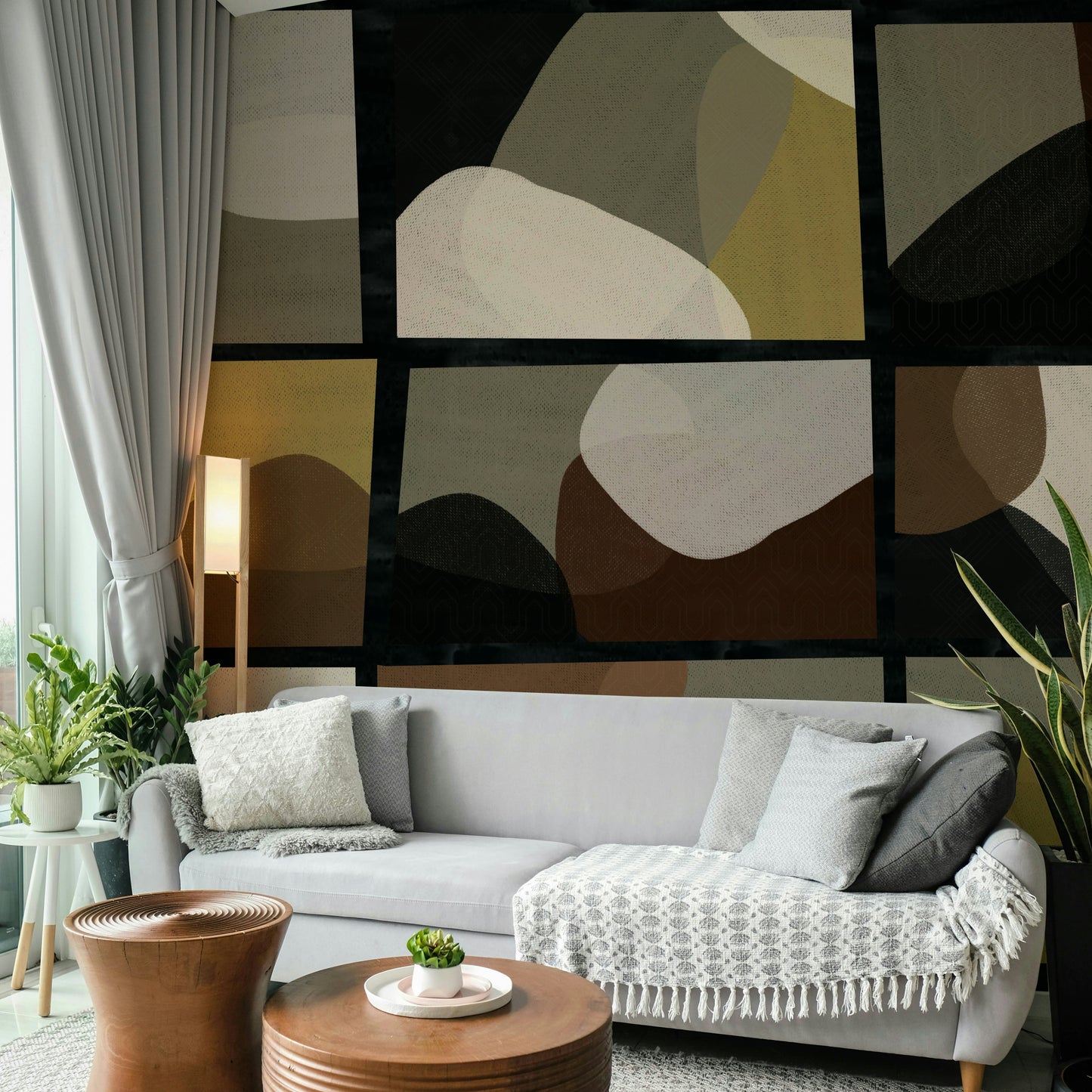Curved and angular mural art

