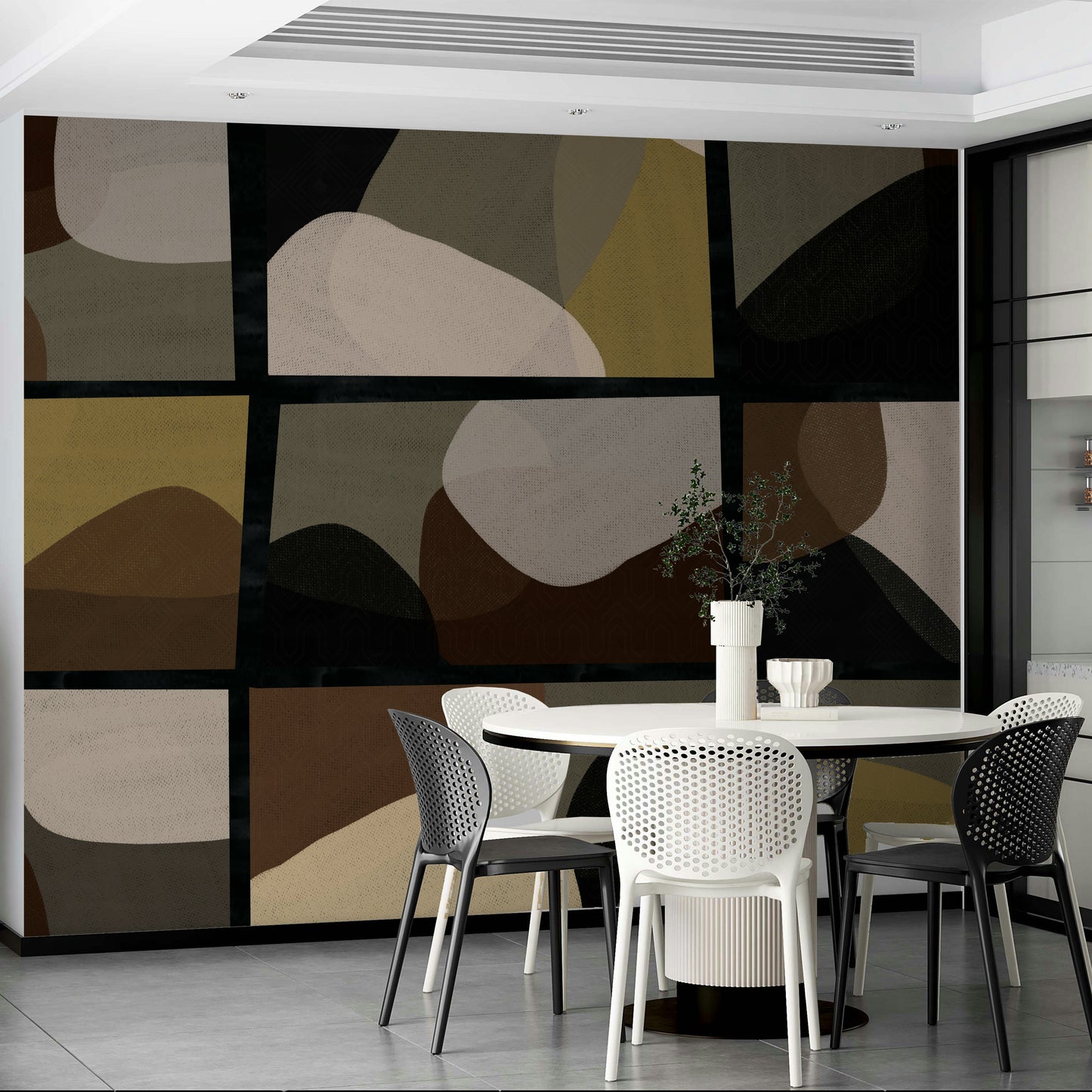 Modern geometric mural wallpaper

