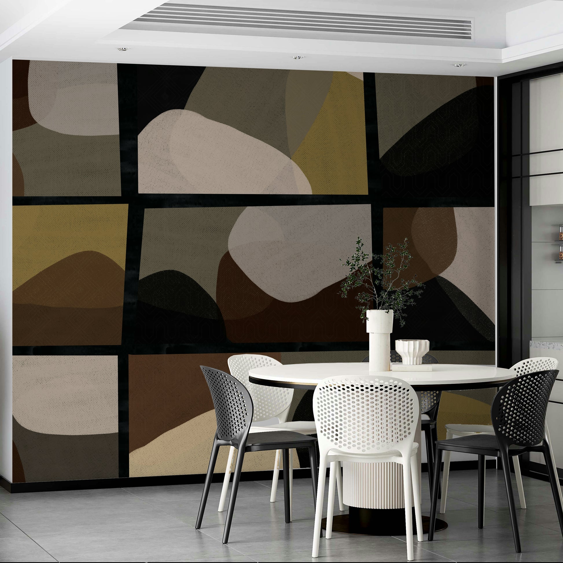Modern geometric mural wallpaper

