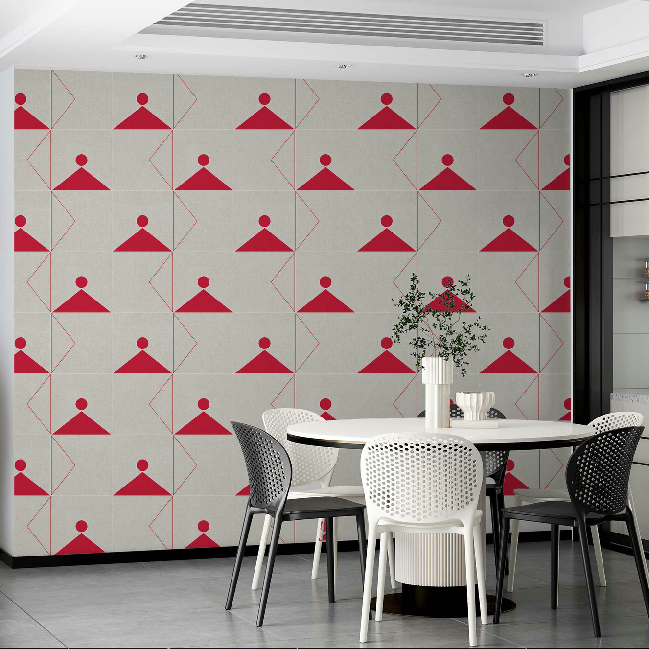 Geometric Textile Wallpaper⁠