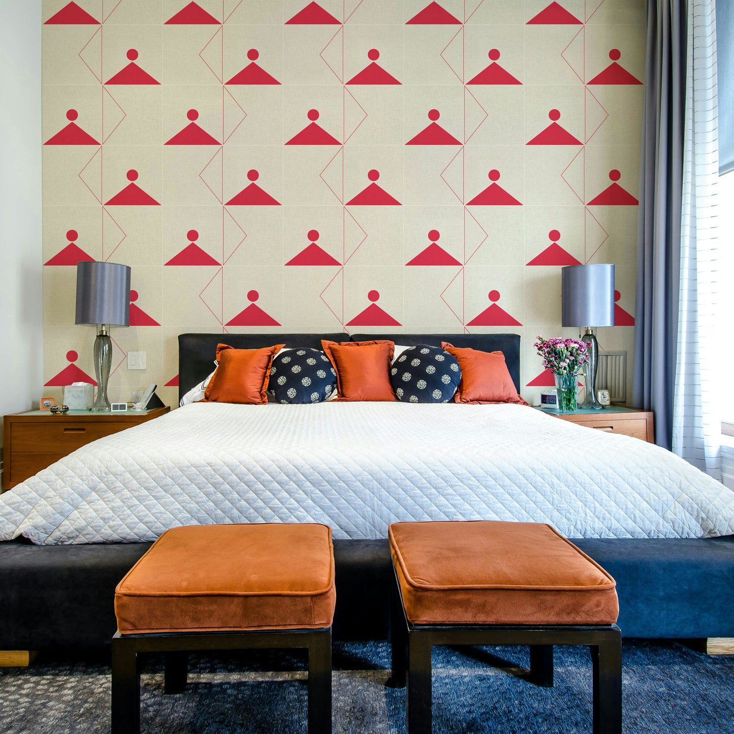 Geometric Textile Wallpaper⁠