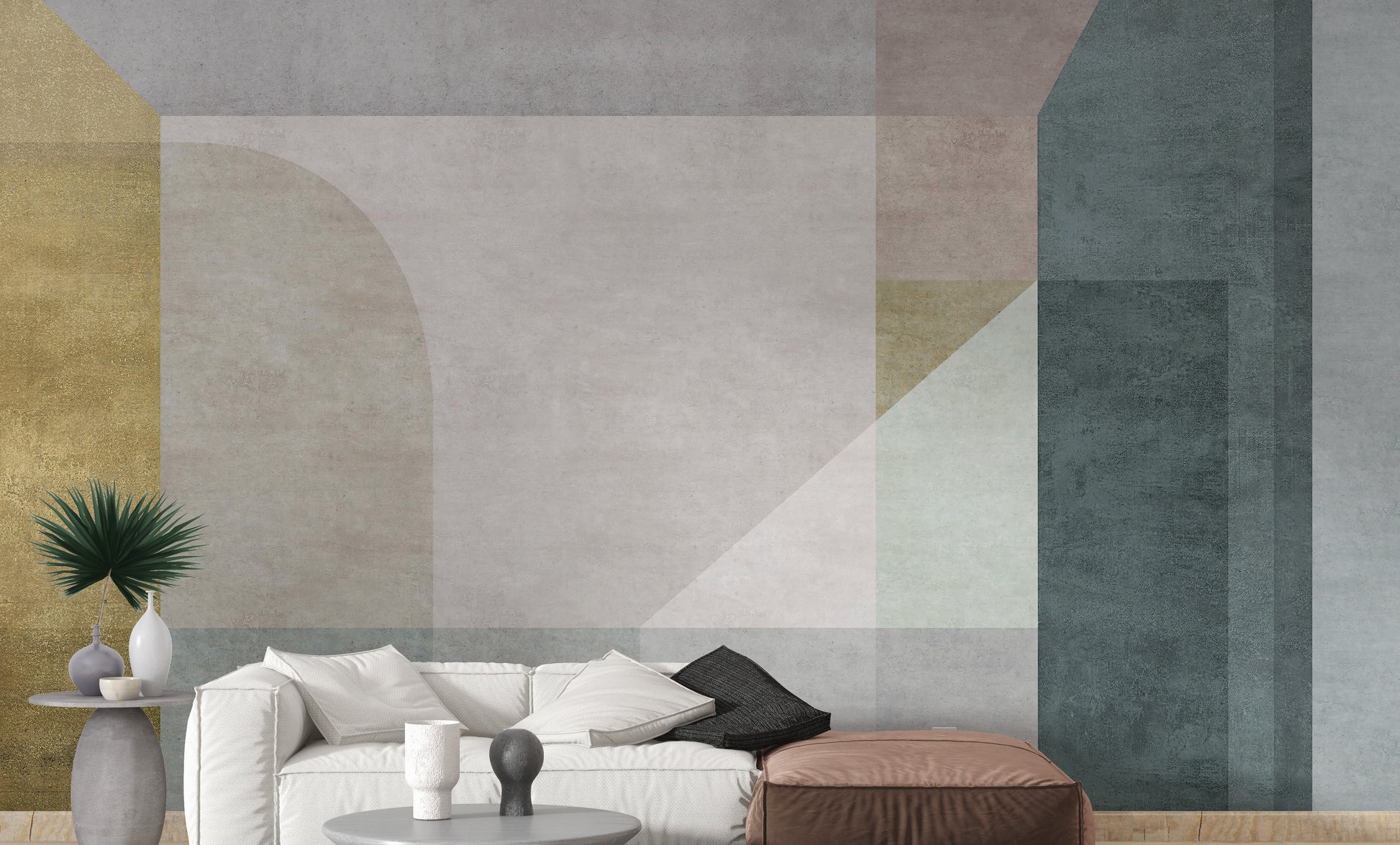 Geometric pastel vector wallpaper mural
