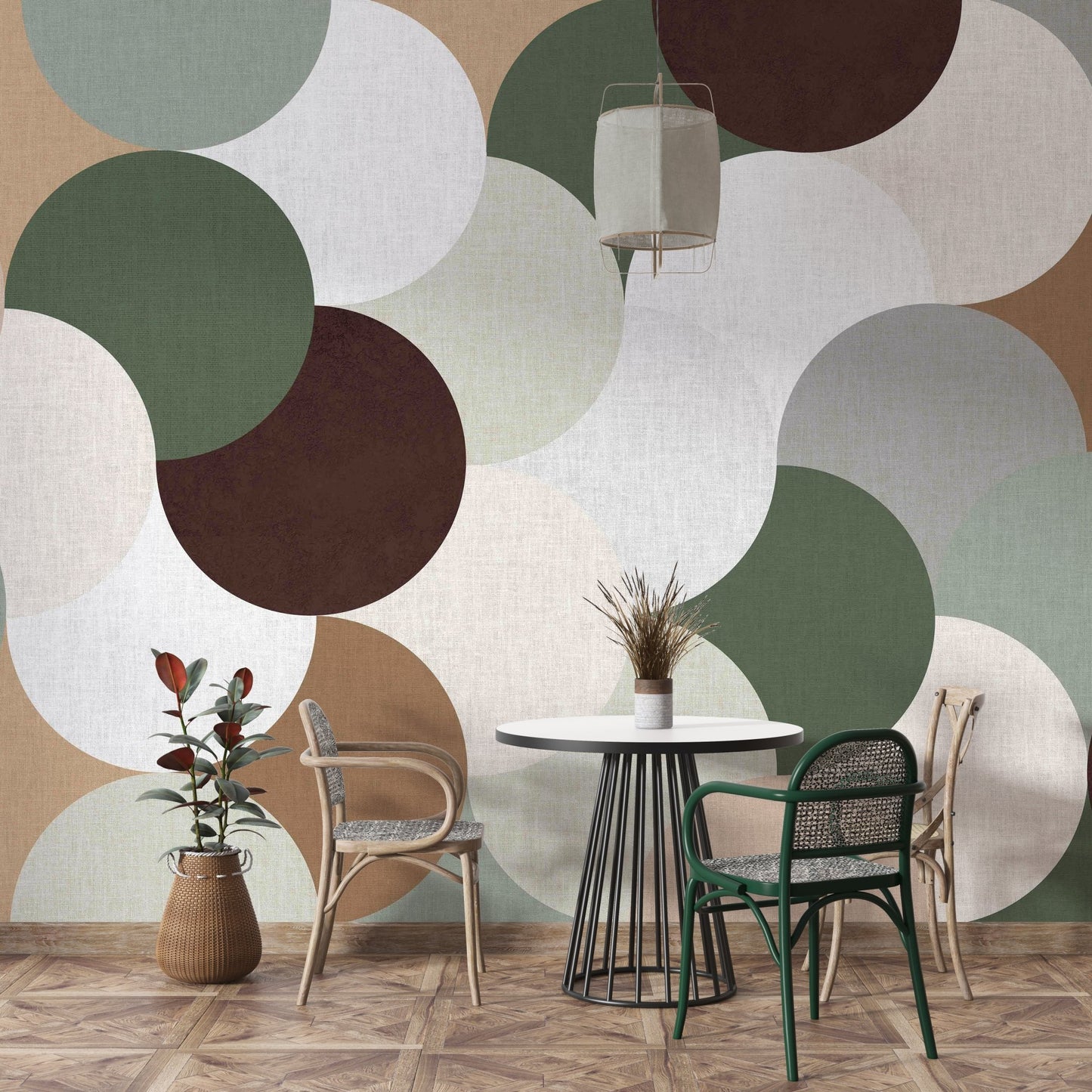 Abstract geometric design in soft pastel tones

