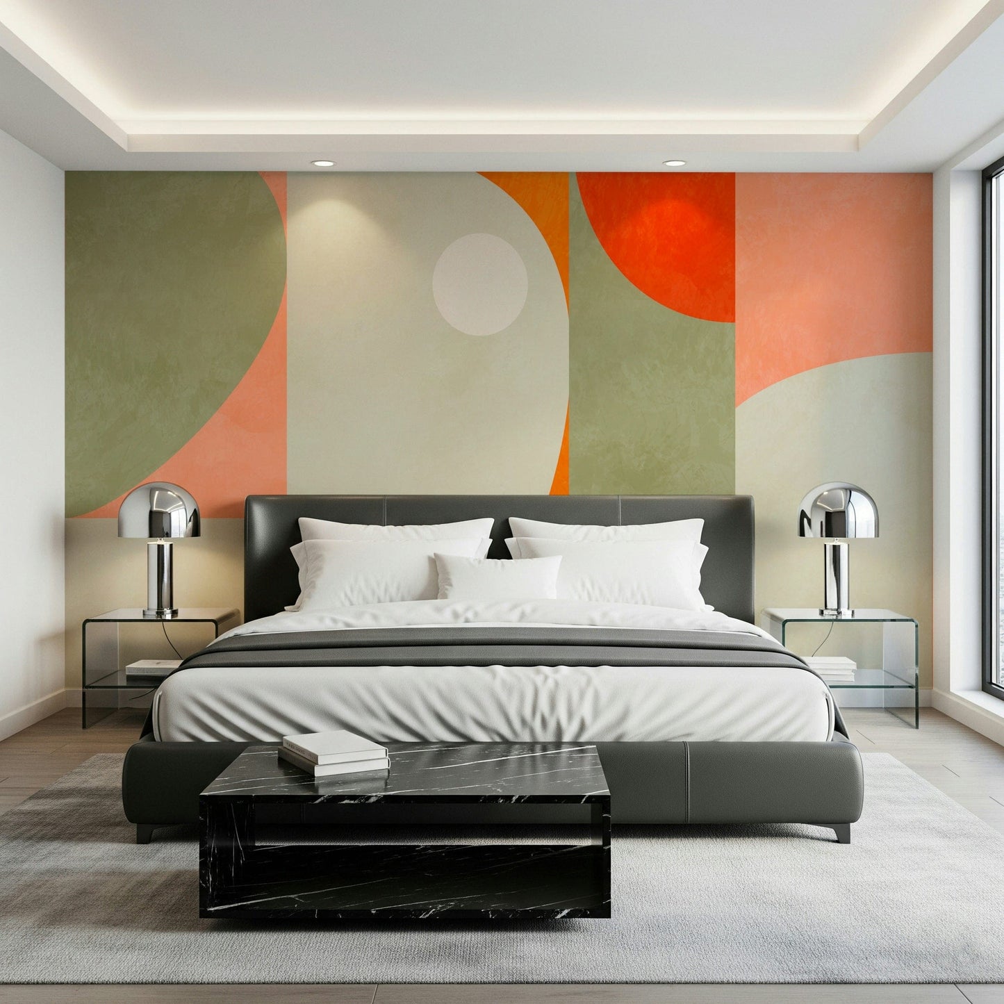 A beautiful abstract geometric wallpaper mural for a modern home.

