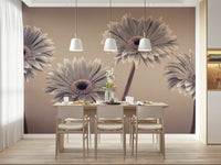 Contemporary floral image Gerbera Calm decorative wallpaper simple beauty